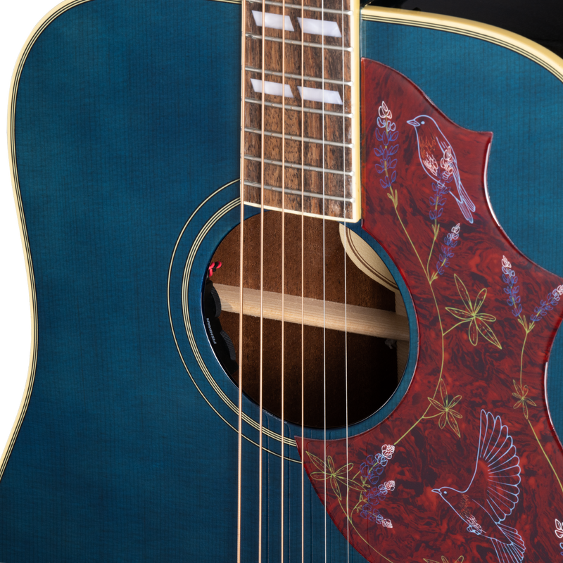 Guitarra electroacústica Epiphone Miranda Lambert Bluebird Studio, Bluebonnet — detalle de los controles