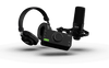 Audient EVO Start Recording Bundle: interfaz EVO 4, micrófono SR1 con suspensión y audífonos SR2000. El cable XLR también forma parte del paquete.