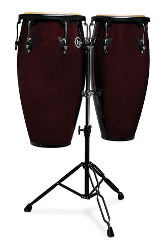 Set de congas LP Aspire de 11 y 12 pulgadas Dark Wood — vista 1