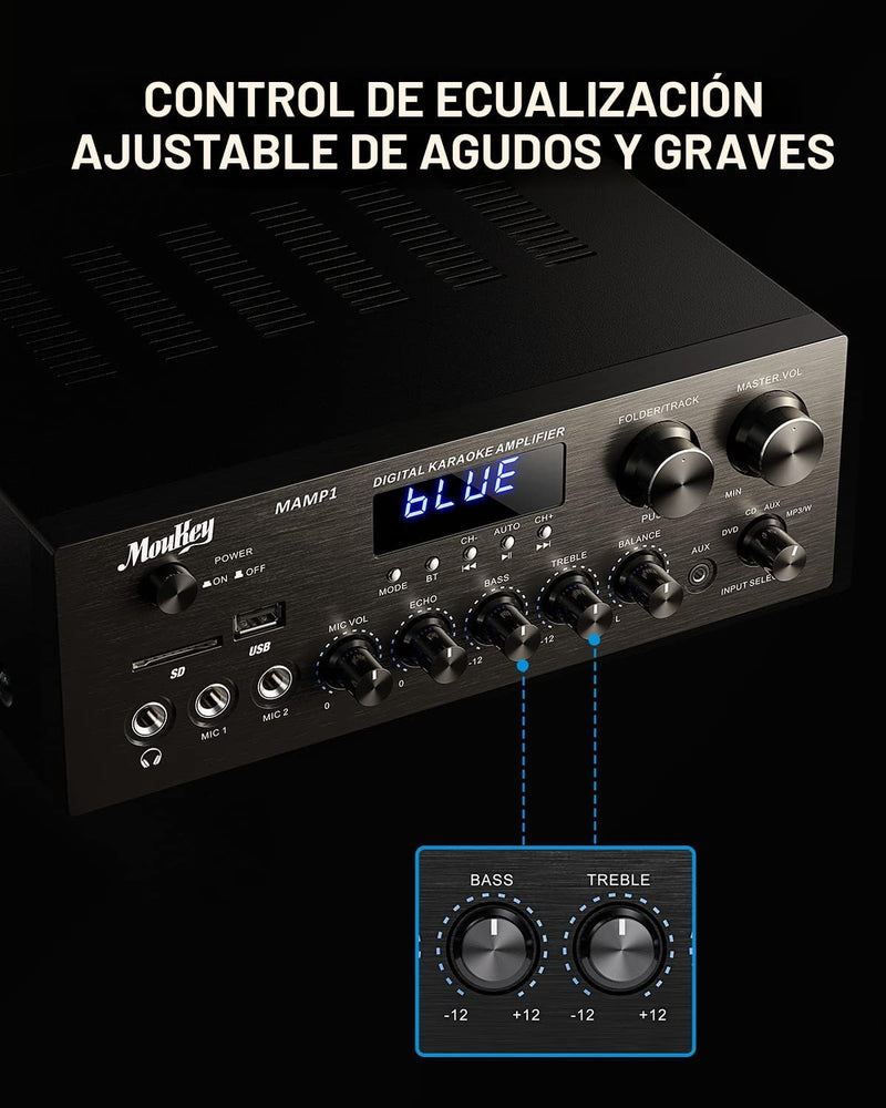 Amplificador Moukey Mk0101 Con Bluetooth