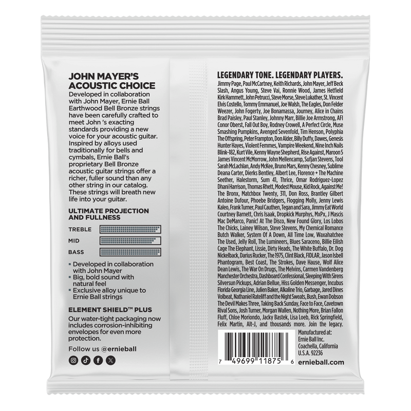 Encordado Ernie Ball Guitarra Acustica Acero 2348 11-52 Bronze