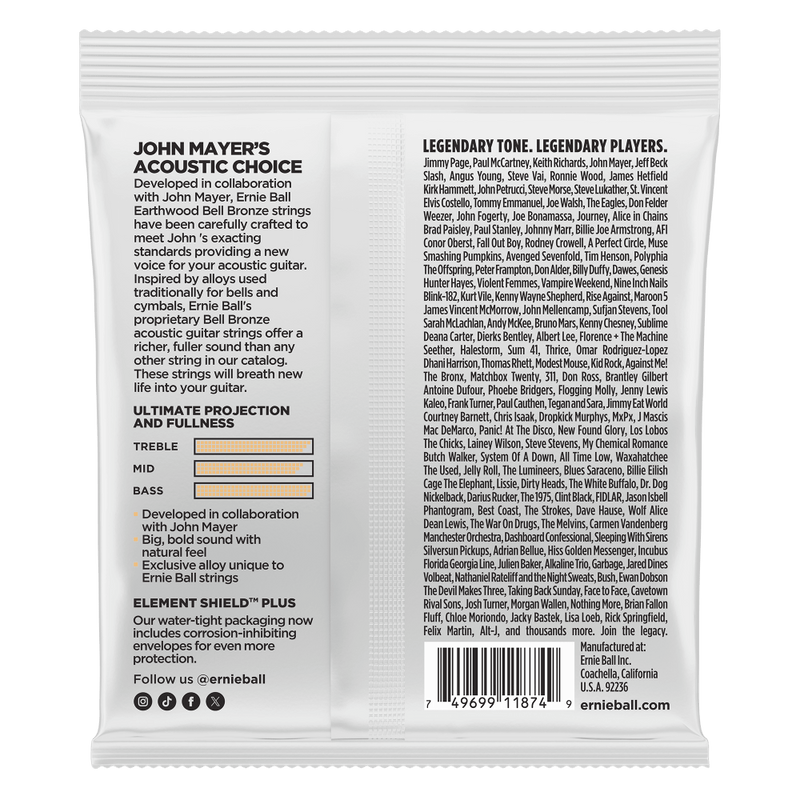 Encordado Ernie Ball Guitarra Acustica Acero 2350 10-50 Bronze