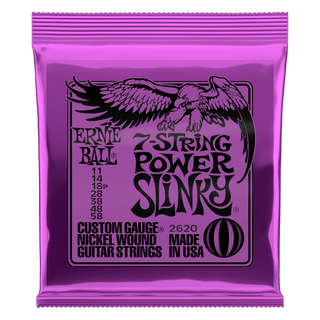 Encordado Para Guitarra Eléctrica De 7 Cuerdas Ernie Ball Power Slinky P02620 11–58 — vista 1