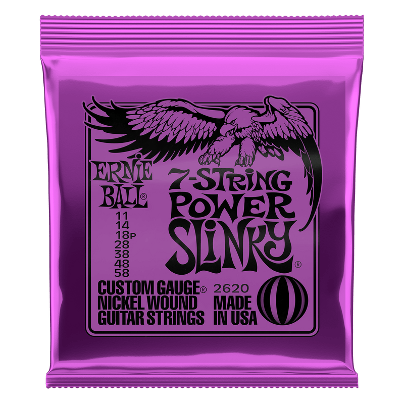 Encordado Para Guitarra Eléctrica De 7 Cuerdas Ernie Ball Power Slinky P02620 11–58 — vista 1