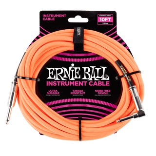 Cable Ernie Ball Braided P06079 10 Pies Naranja Neón — vista 1