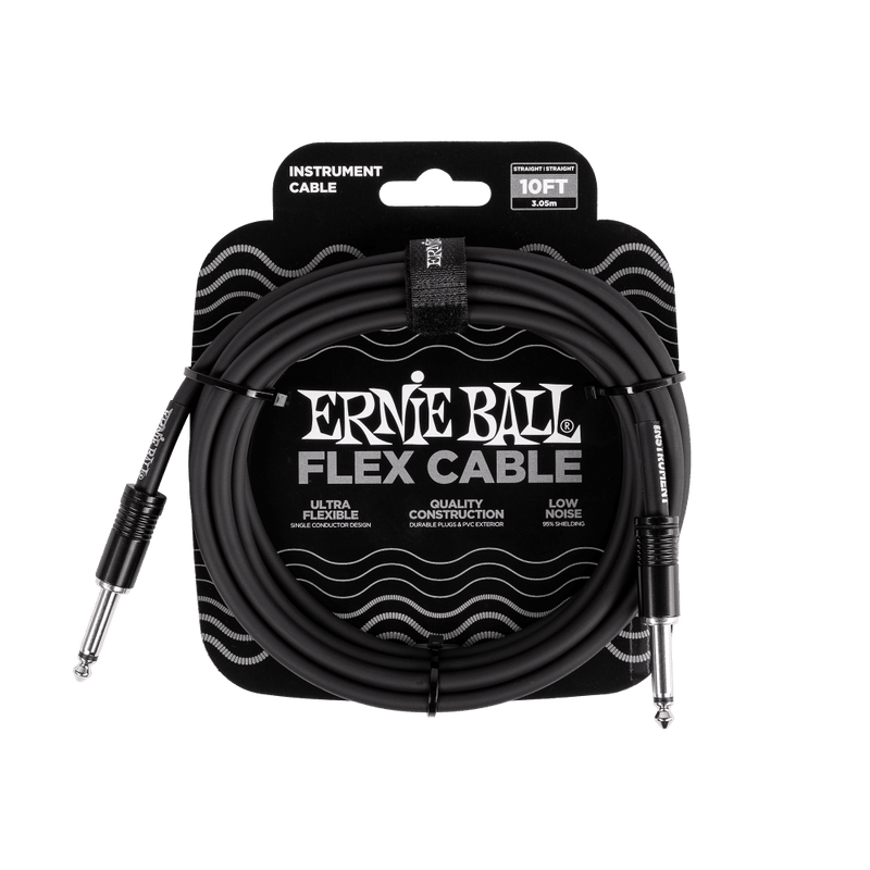 Cable Ernie Ball 10ft P06434 Negro Flex
