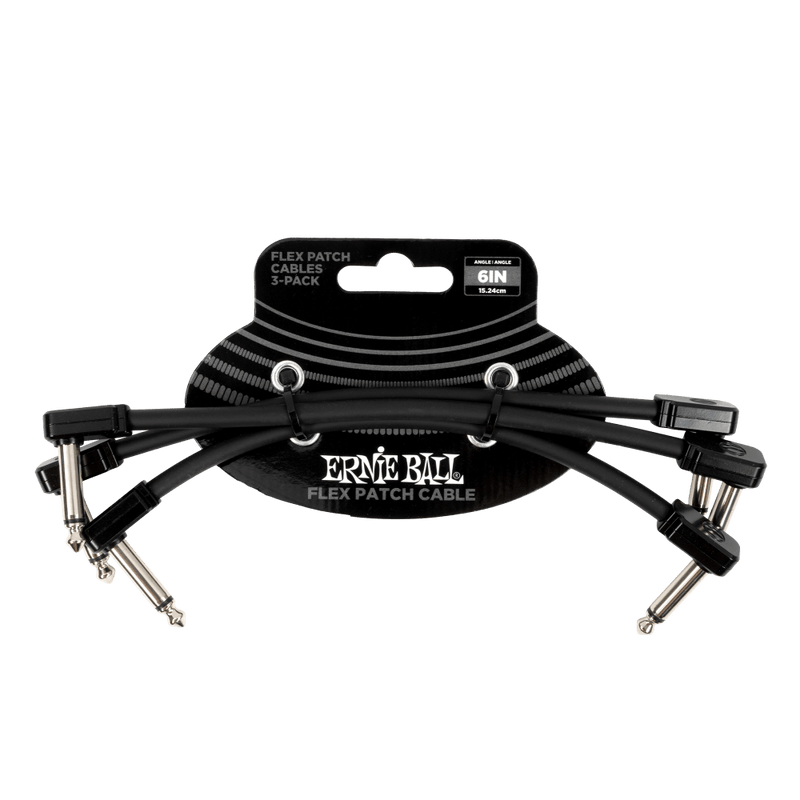 Cable Ernie Ball 6in P06444 Flexible Negro X3