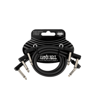 Cable Ernie Ball 12in P06445 Flexible Negro X3