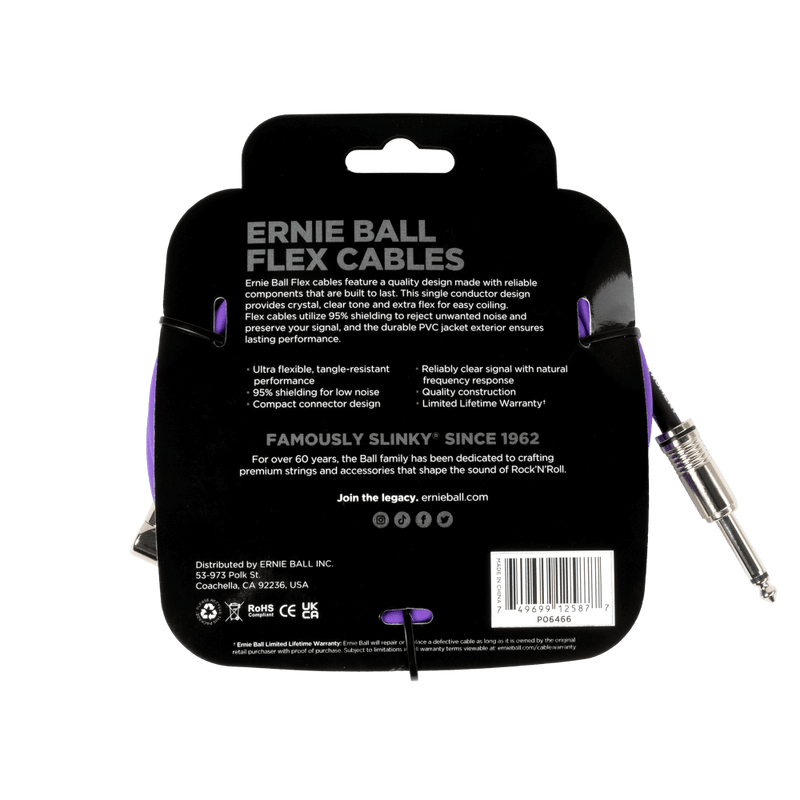 Cable Ernie Ball 20ft P06466 Morado