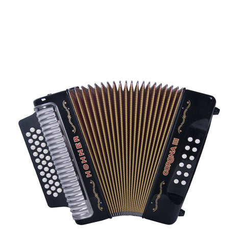 Acordeon Hohner Corona III 5 Letras Negro A57611 G/C/F