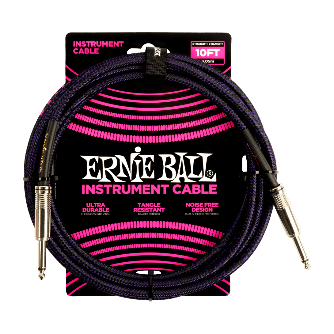 Cable Ernie Ball 10Ft P06393 Morado/Negro - The Music Site