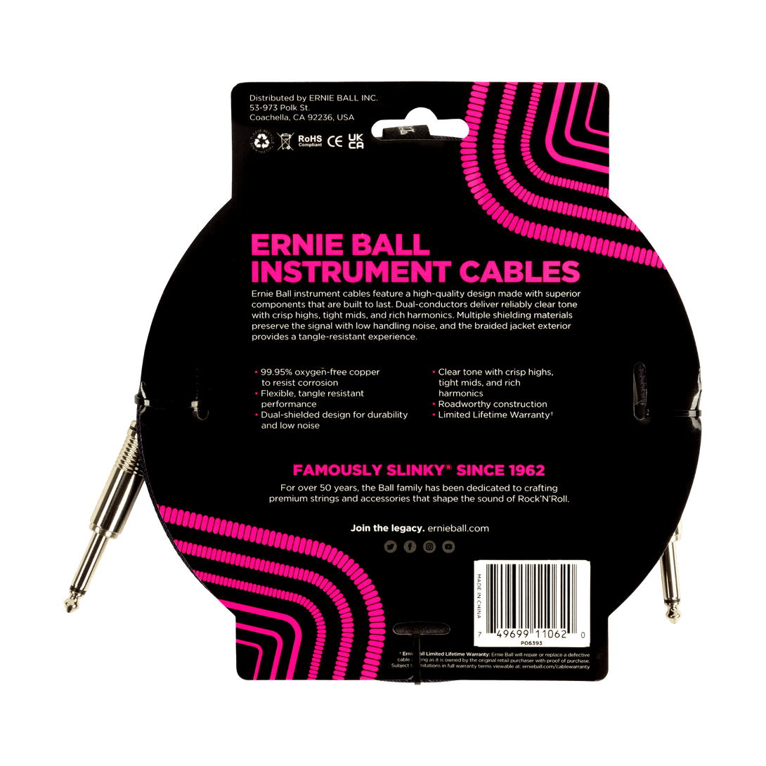 Cable Ernie Ball 10Ft P06393 Morado/Negro - The Music Site