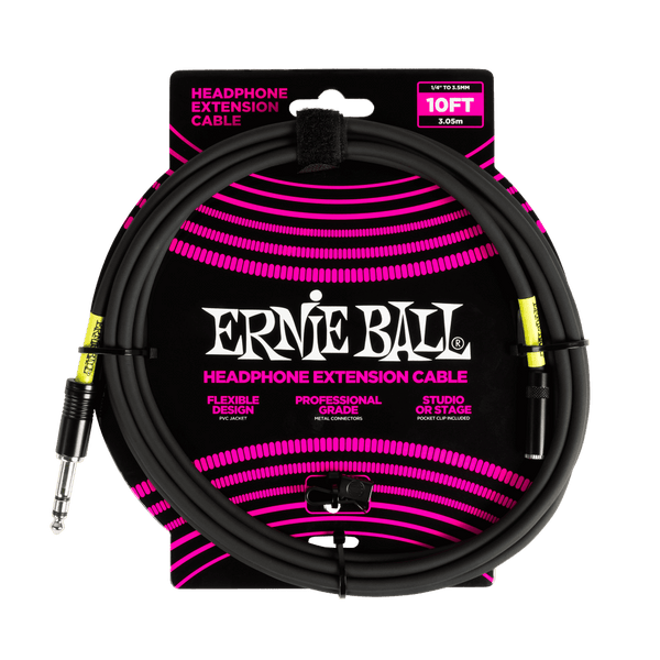 Cable Ernie Ball 10FT P06422 AURICULARES NEGRO - The Music Site