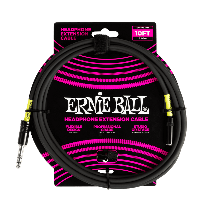 Cable Ernie Ball 10FT P06422 AURICULARES NEGRO - The Music Site