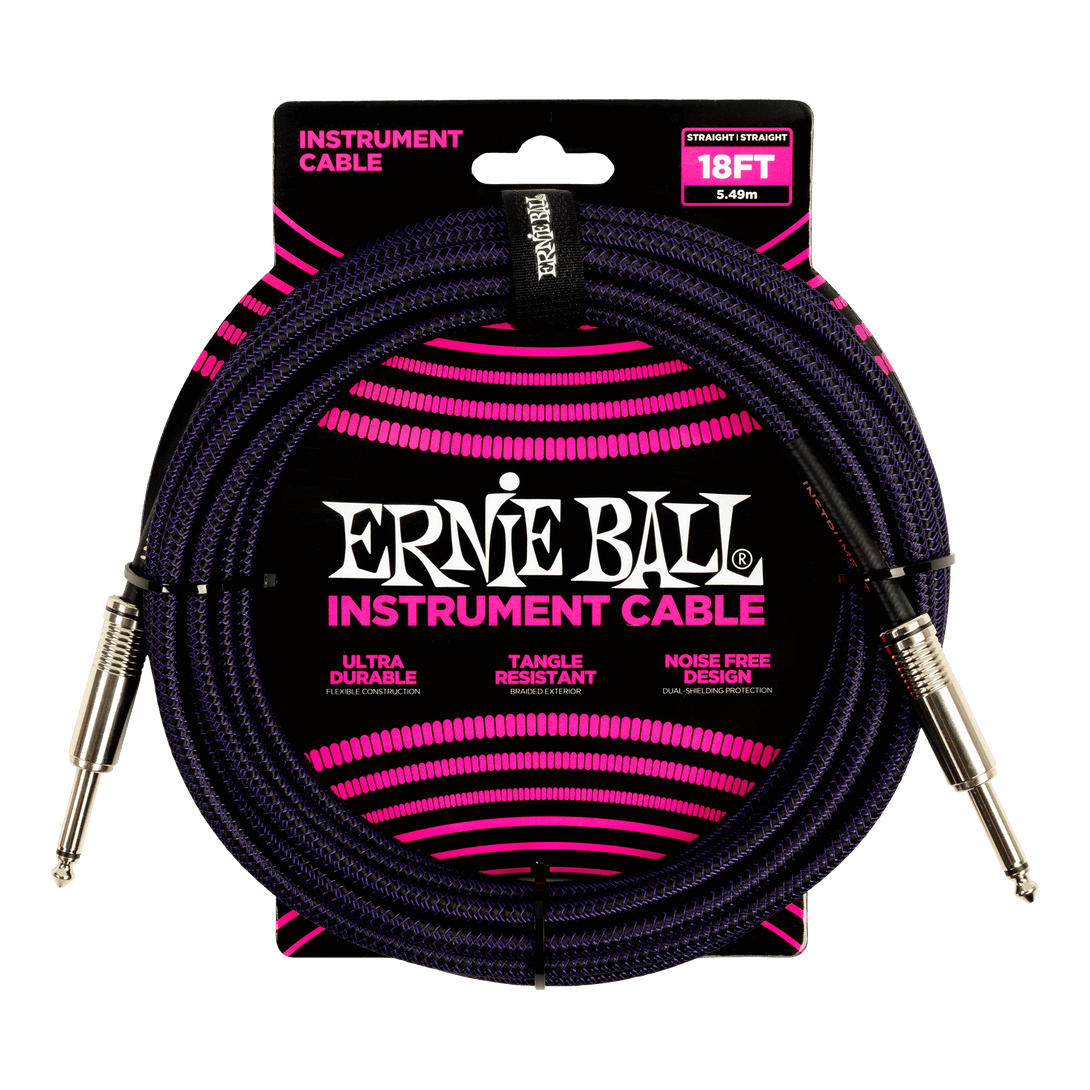 Cable Ernie Ball 18Ft P06395 púrpura/negro - The Music Site