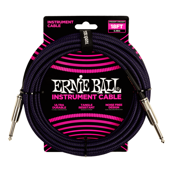 Cable Ernie Ball 18Ft P06395 púrpura/negro - The Music Site