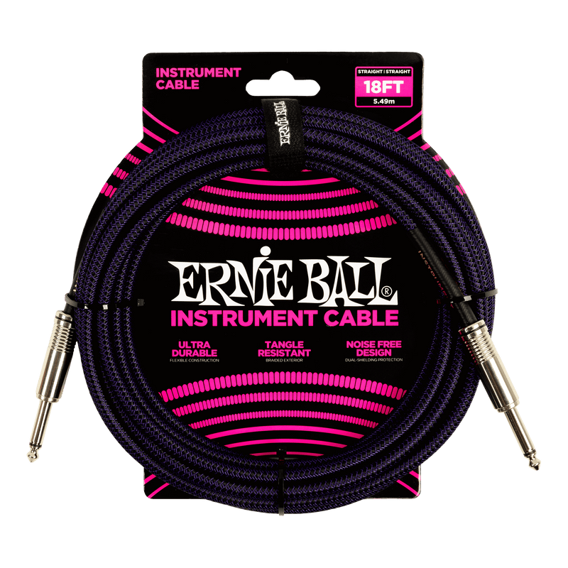 Cable Ernie Ball 18Ft P06395 púrpura/negro - The Music Site
