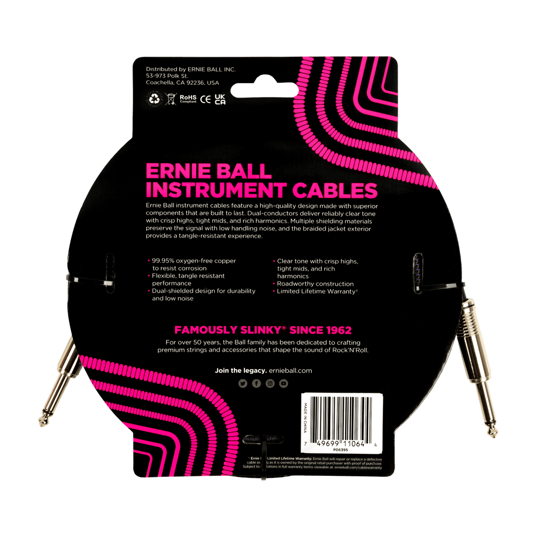 Cable Ernie Ball 18Ft P06395 púrpura/negro - The Music Site