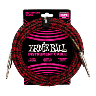 Cable Ernie Ball 18Ft P06396 Rojo/Negro - The Music Site