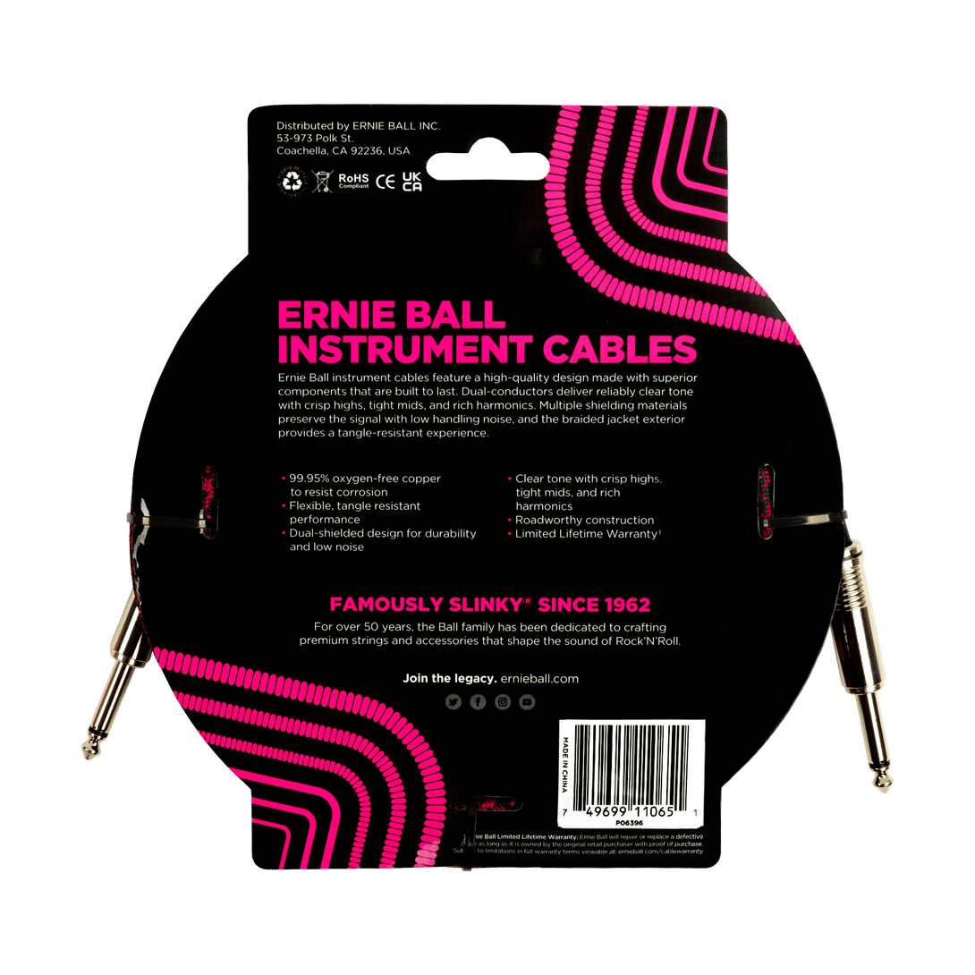 Cable Ernie Ball 18Ft P06396 Rojo/Negro - The Music Site