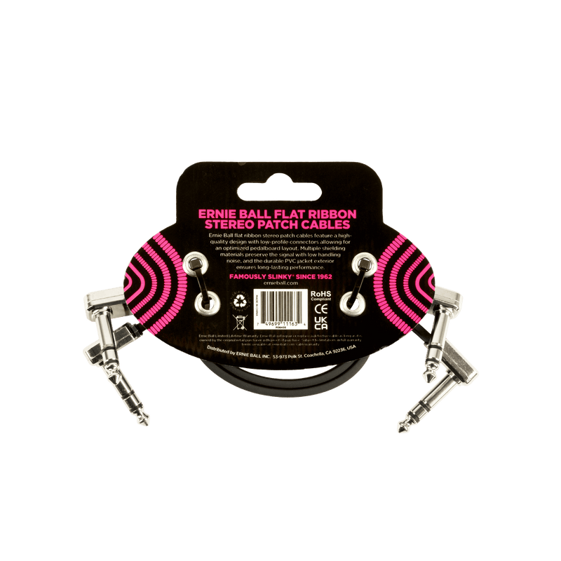 Cable Ernie Ball de conexión estéreo- Paquete de 2 unidades - The Music Site