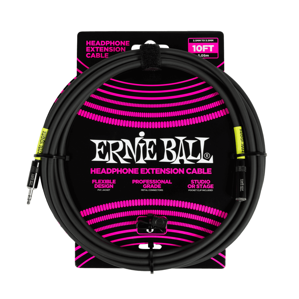 Cable Ernie Ball plug 3.5mm 10FT P06424 NEGRO - The Music Site
