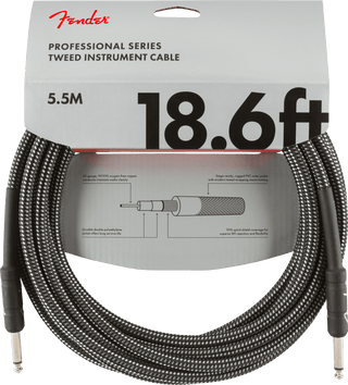 Cable Fender Twed 18.6ft 5.5m Negro 0990820068 - The Music Site