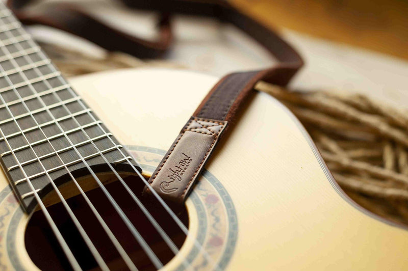 Correa Righton Guitarra Acustica Clasica-Dual-Hook-Marron