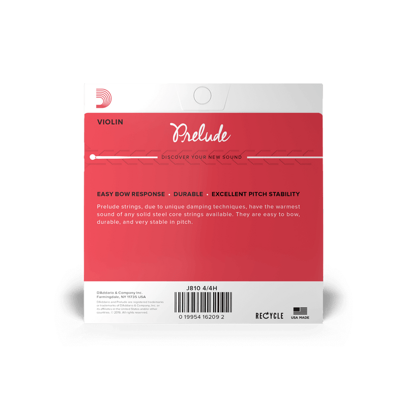 Encordado Para Violín D’Addario Prelude J810 4/4H — vista 3