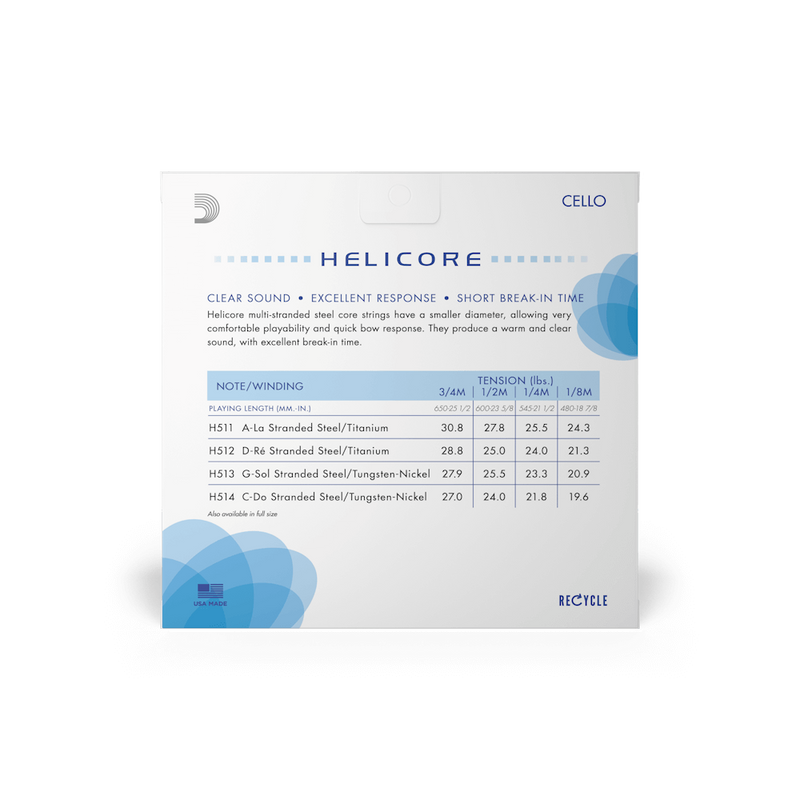 Encordado D Addario Helicore Cello 1/2 H510 Med