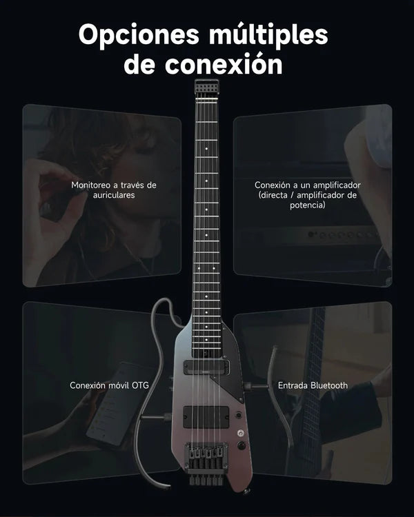 Guitarra Electrica Donner EC7484 Hush-X Pro Midnight Glow