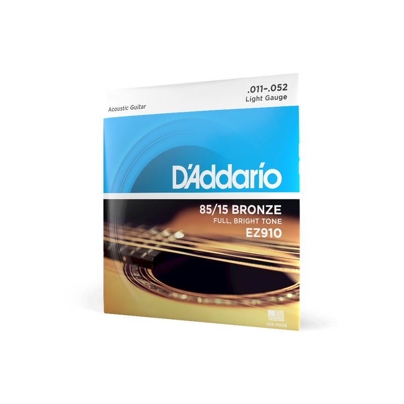 Encordado D’Addario EZ910 Bronze 85/15 0,011–0,052 Para Guitarra Acústica — vista 1