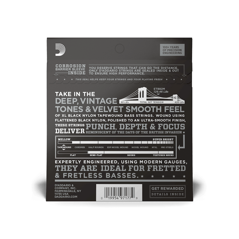 Encordado D Addario Bajo Electrico Etb92m 50 105
