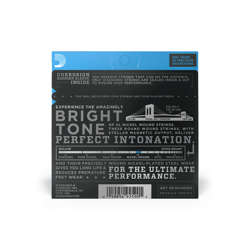 Encordado D Addario Guitarra Electrica Exl110-7 10 59