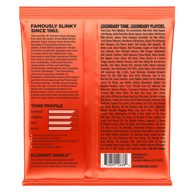 Encordado Ernie Ball Bajo 2838 32-130 6 Cuerdas - The Music Site
