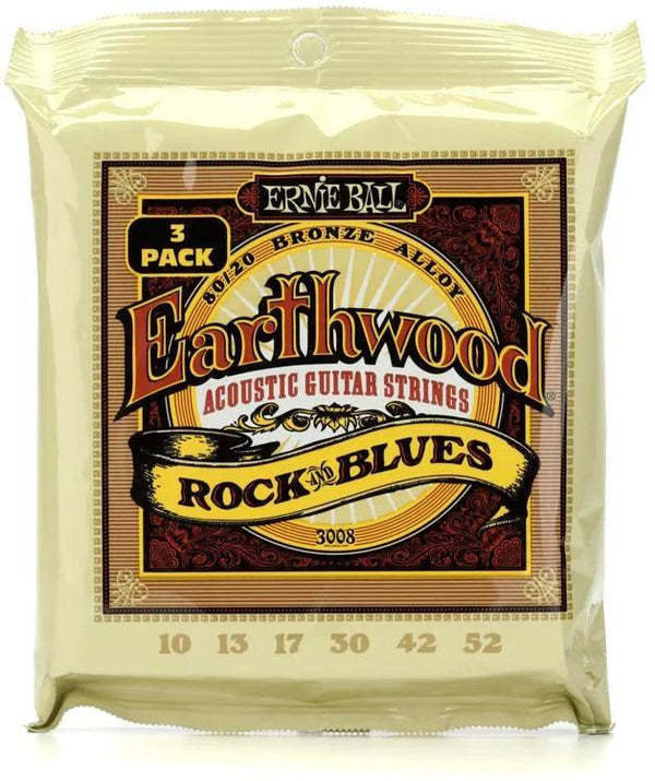 Encordado Ernie Ball Guitarra Acustica pack 3 10-52 3008 - The Music Site