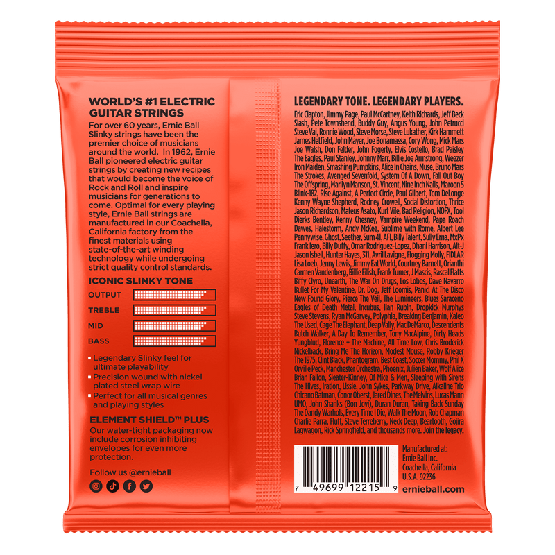 Encordado Ernie Ball Guitarra Electrica 2215 10-52 - The Music Site