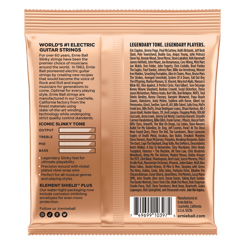 Encordado Ernie Ball Guitarra Electrica 2224 9,5 -46 - The Music Site