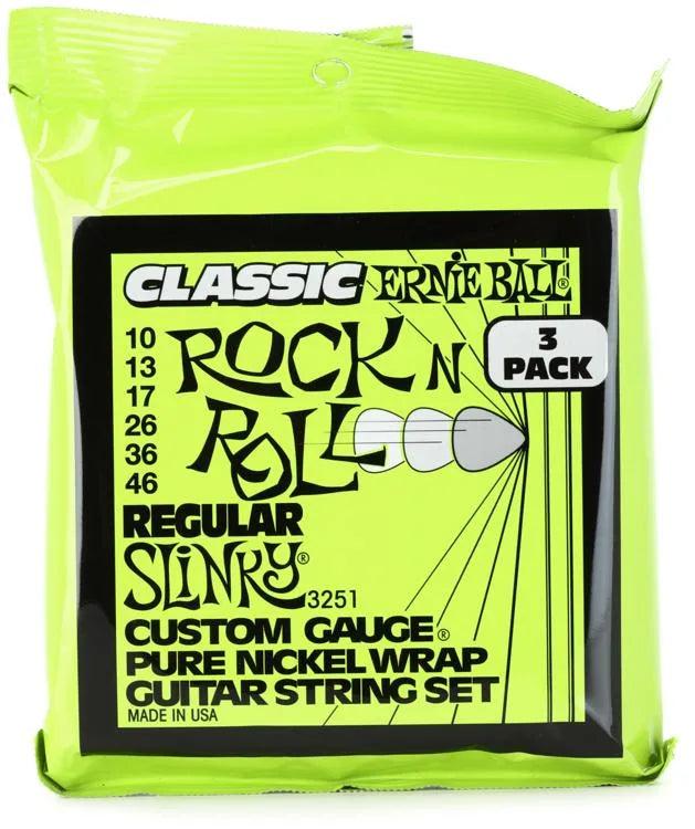 Encordado Ernie Ball Guitarra Electrica pack 3 10-46 3251 - The Music Site