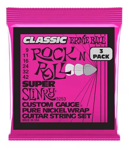 Encordado Ernie Ball Guitarra Electrica pack 3 9-42 3253 - The Music Site