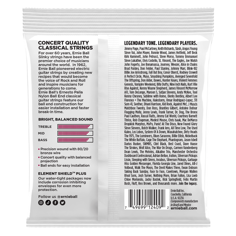 Encordado Ernie Ball Guitarra Acustica 2409 28-42 Nylon