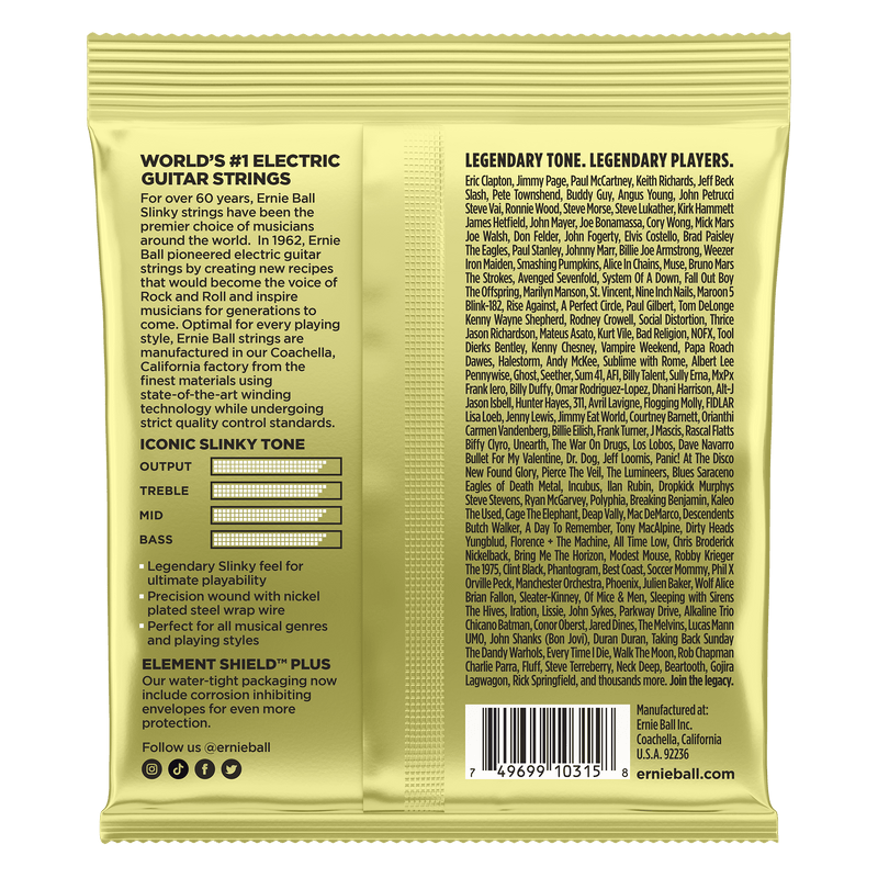 Encordado Ernie Ball Guitarra Electrica 2214 12-62