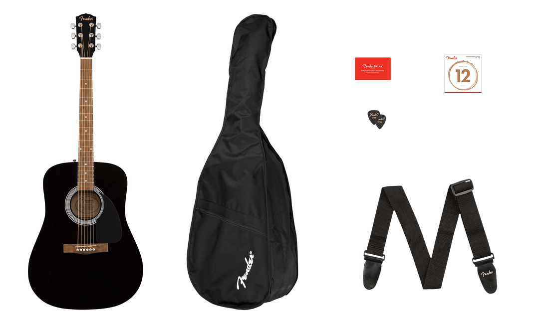 Guitarra Acústica Fender Fa-115 Pack V2, negro WN 0971210506 - The Music Site