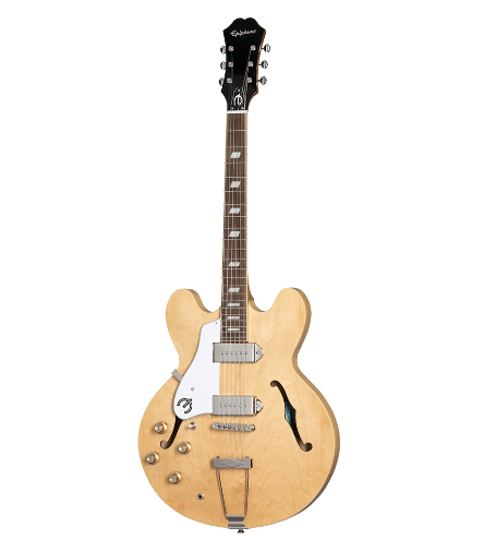 Guitarra Electrica Epiphone Casino Electric Guitar Semi-Hollow Left Handed Natural - EOCANANH1L - The Music Site