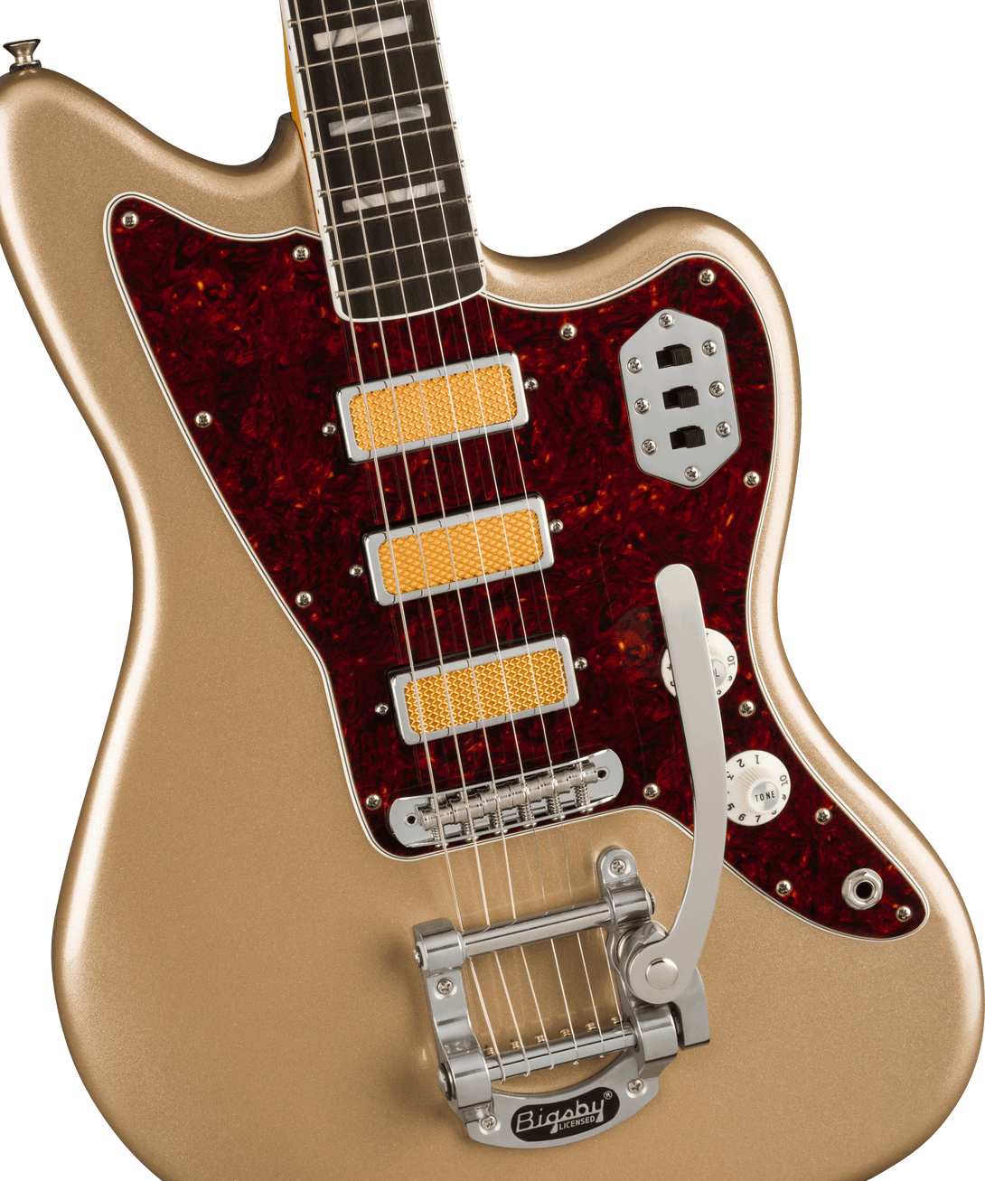 Guitarra Electrica Fender Jazzmaster® Gold Foil Ebony Fingerboard, Shoreline Gold 0140701344 - The Music Site