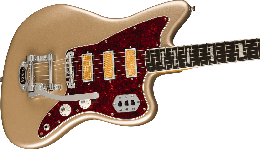 Guitarra Electrica Fender Jazzmaster® Gold Foil Ebony Fingerboard, Shoreline Gold 0140701344 - The Music Site