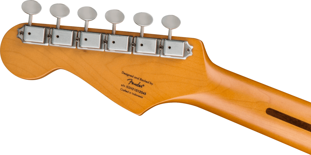 Guitarra Electrica Fender Squier 40th Anniversary Stratocaster®, Vintage Edition, diapasón de arce, golpeador anodizado dorado, azul sónico satinado0379510572 - The Music Site