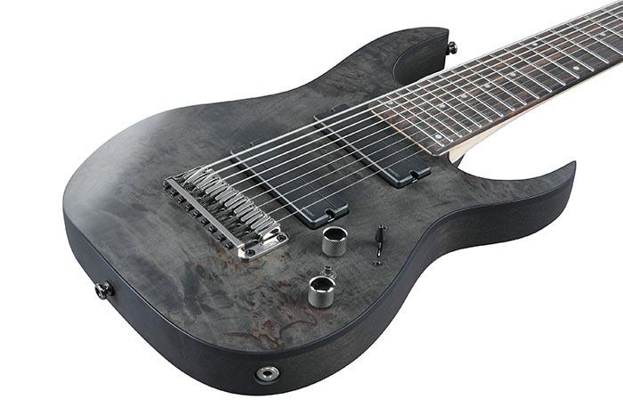 Guitarra Electrica Ibanez 9 Cuerdas Rg9Pb-Transparent Gray Flat - The Music Site