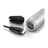 IK Multimedia iRig Mic HD-A, detalle de la conexión inferior y soporte del micrófono.