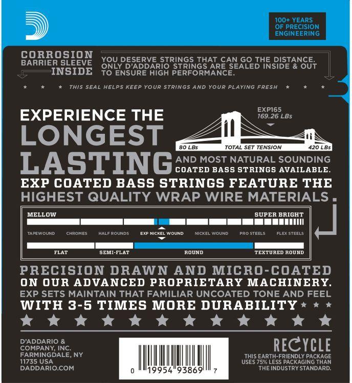 Encordado Para Bajo D’Addario EXP165 Long Scale De 45–105 — vista 2